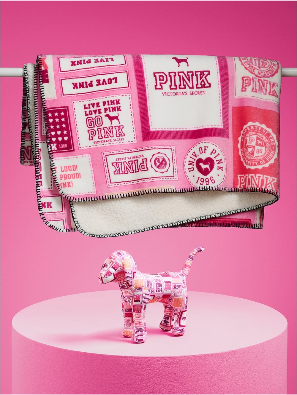 VS PINK Friday Mystery Mini Dog & Plush Blanket Bundle